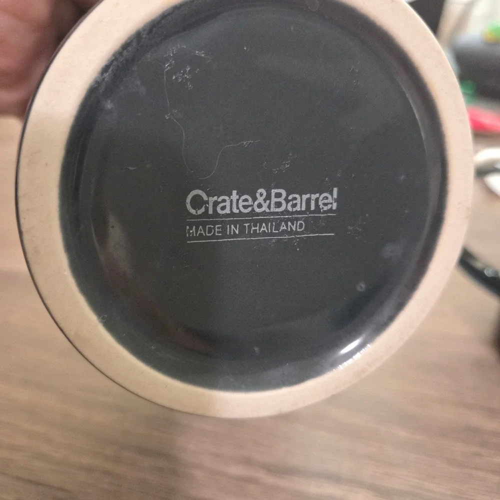 Crate & Barrel‎ set Denim Coffee Mugs  Ceramic Glossy Finish Modern Design